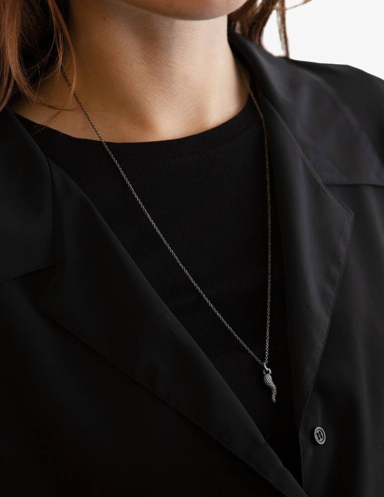 rinascente NOVE25 Pendente cornino puntinato piccolo - Argento