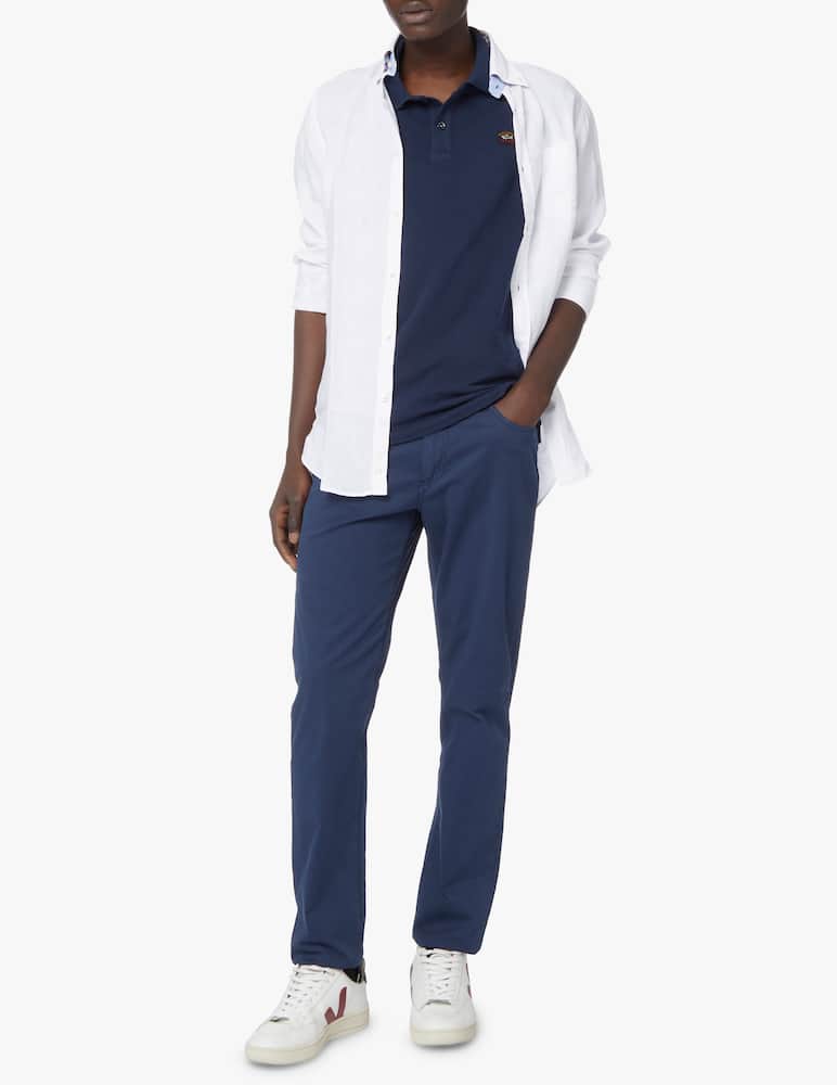 rinascente Paul & Shark Tricolor logo piquet polo - blue