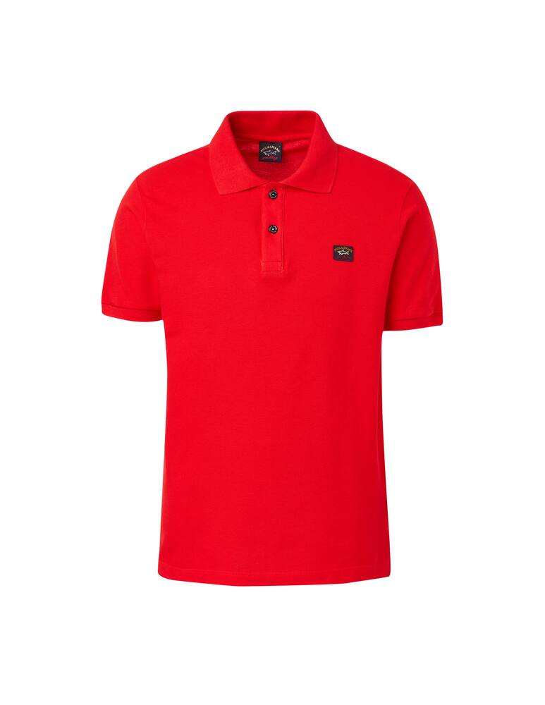 rinascente Paul & Shark Tricolor logo piquet polo - red