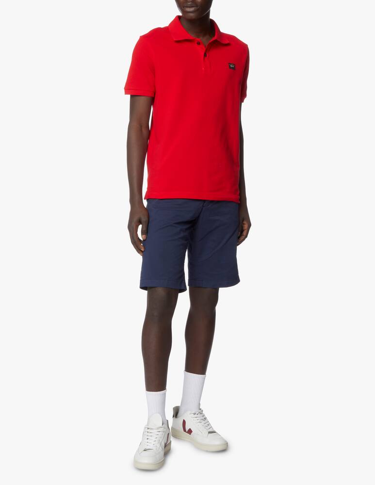 rinascente Paul & Shark Tricolor logo piquet polo - red