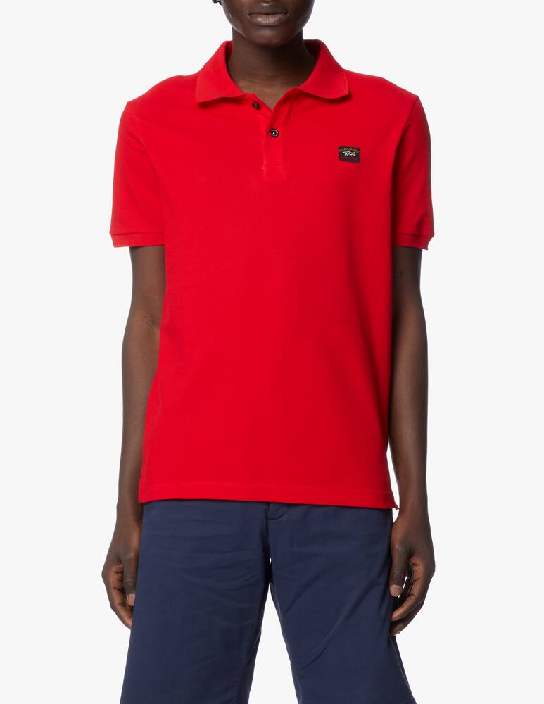 rinascente Paul & Shark Tricolor logo piquet polo - red