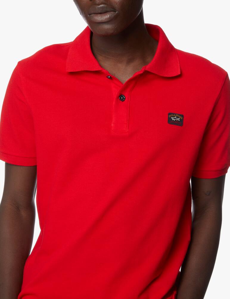 rinascente Paul & Shark Tricolor logo piquet polo - red