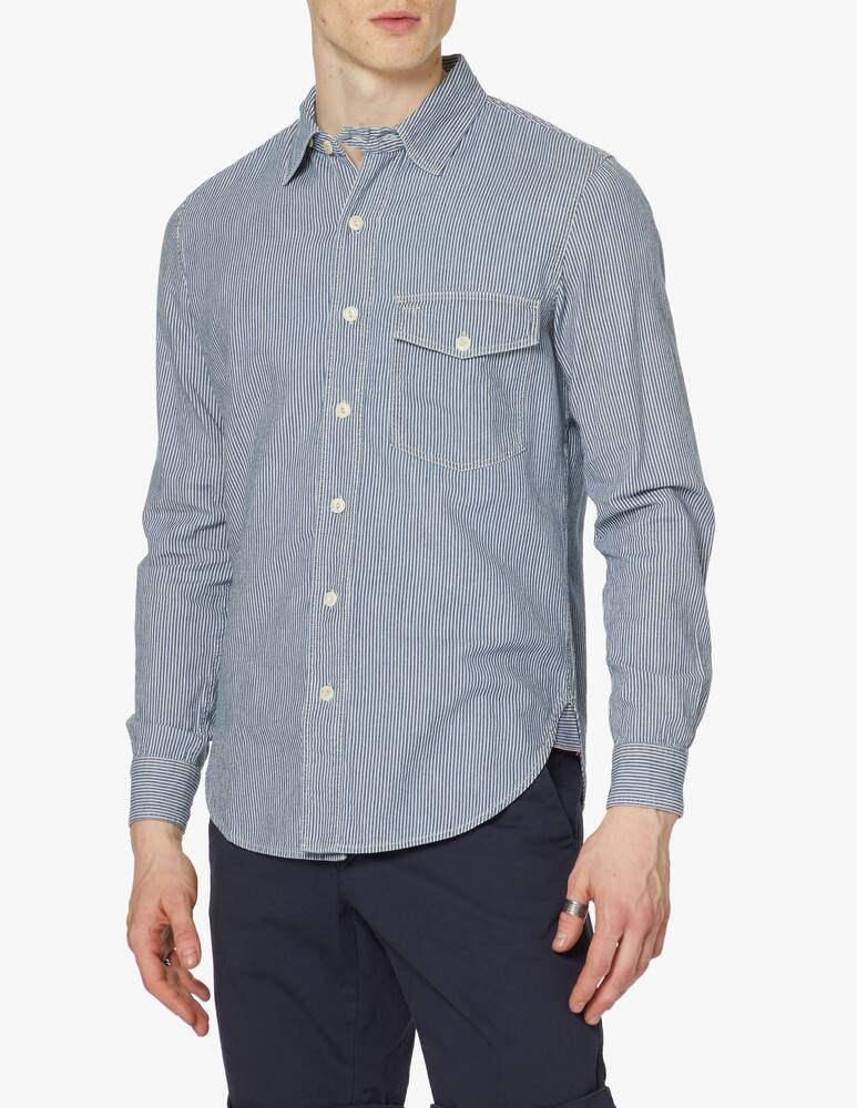 Tela Genova Camicia manica lunga in cotone strisce taschino - multicolor - immagine 1 Tela Genova Camicia manica lunga in cotone strisce taschino - multicolor - immagine 1
