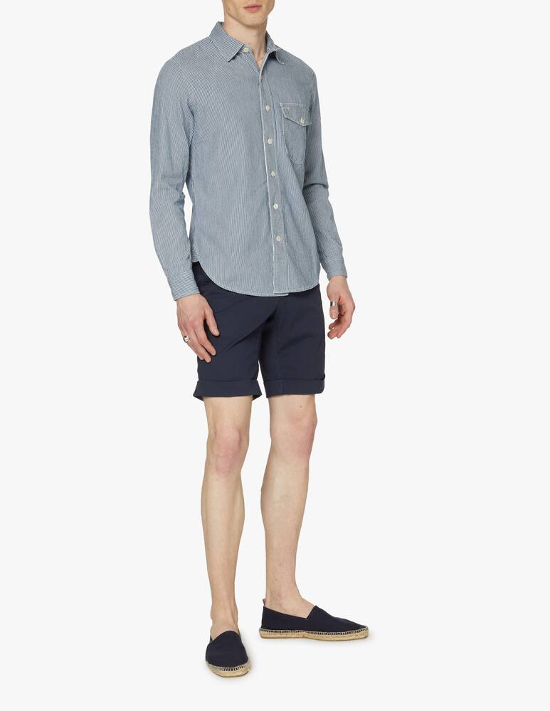 rinascente Tela Genova Camicia manica lunga in cotone strisce taschino - multicolor