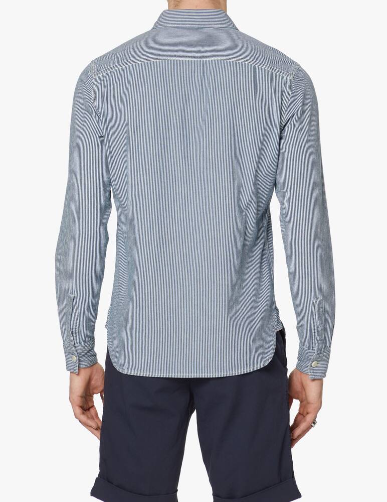 rinascente Tela Genova Camicia manica lunga in cotone strisce taschino - multicolor