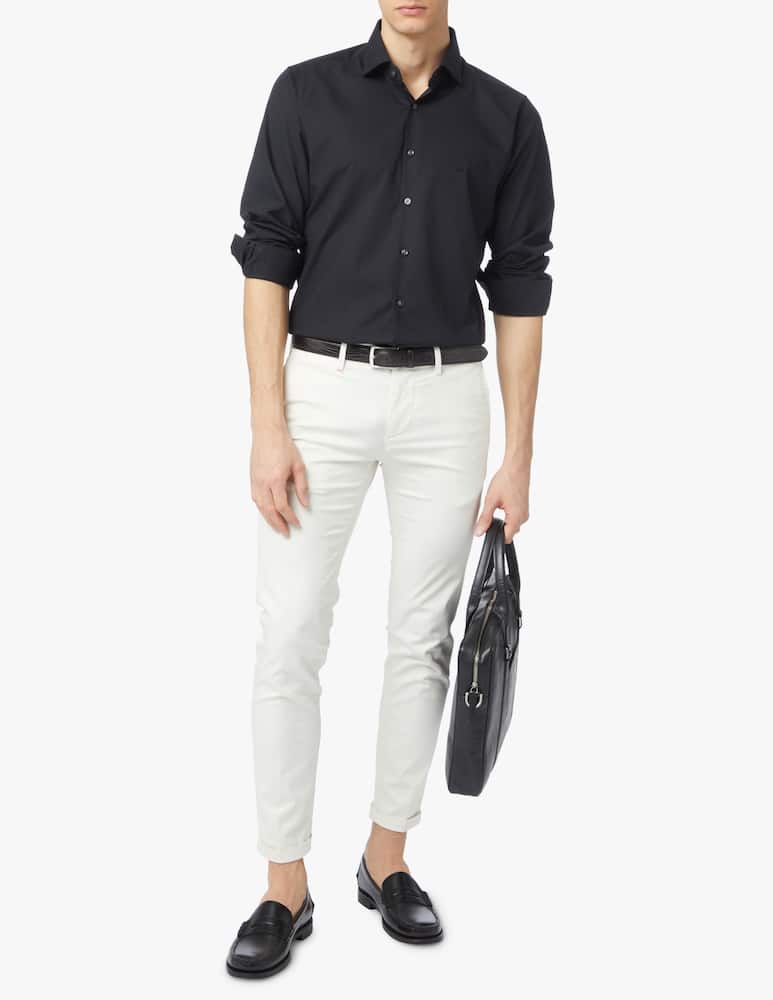 rinascente Michael Kors Camicia slim fit in popeline - nero