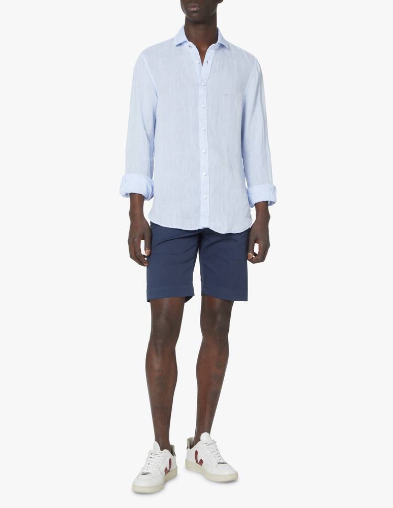 rinascente Michael Kors Camicia slim 100 lino - azzurro
