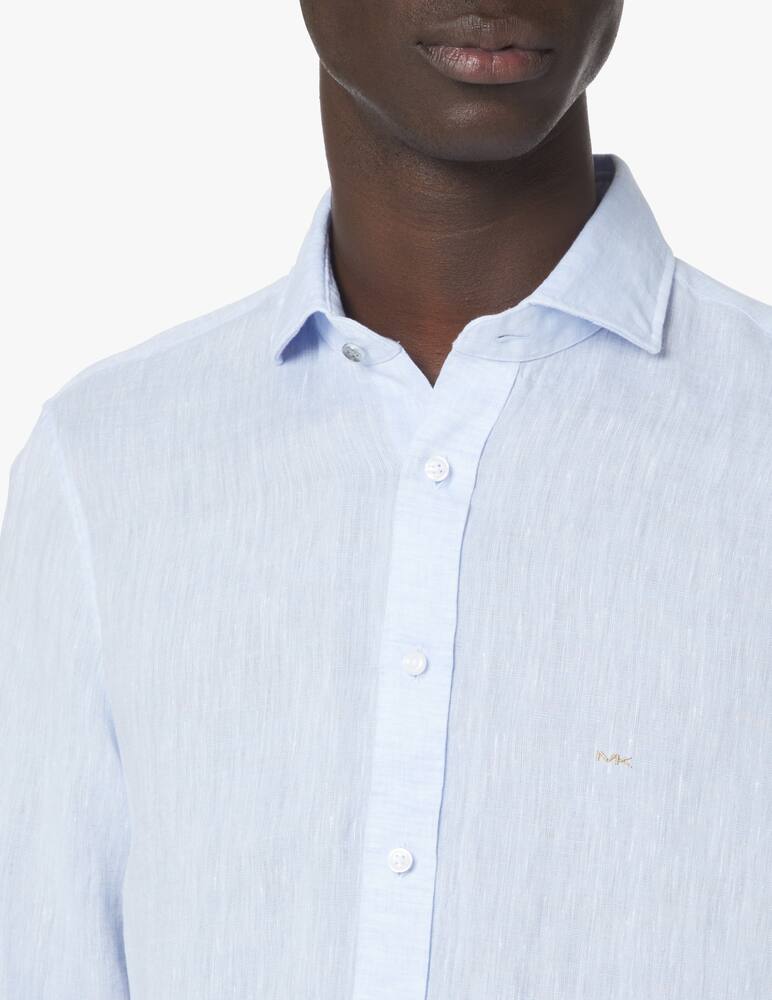 rinascente Michael Kors Camicia slim 100 lino - azzurro