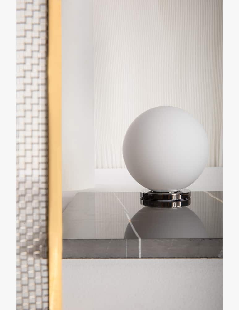 rinascente Fontana Arte Pallina Base Nichel Lampada da Tavolo