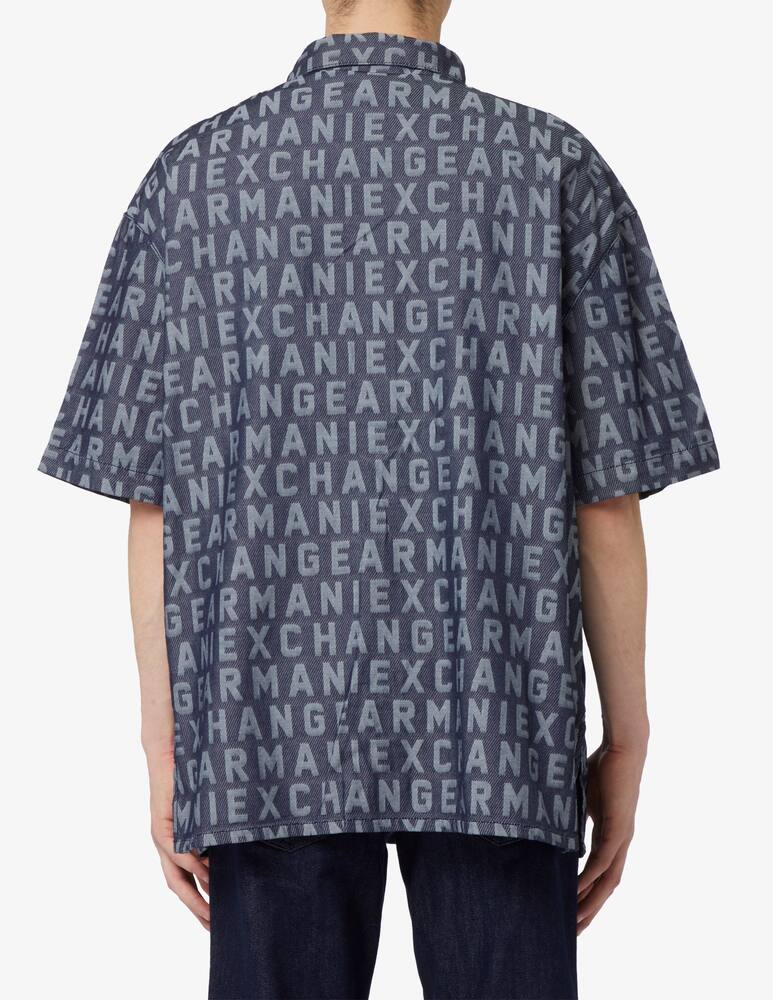 rinascente Armani Exchange Camicia denim oversize logo all over