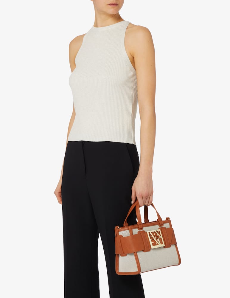 rinascente Armani Exchange Tote bag M buckle logo