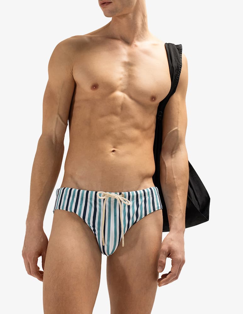 rinascente Mosso Slip mare con stampa righe