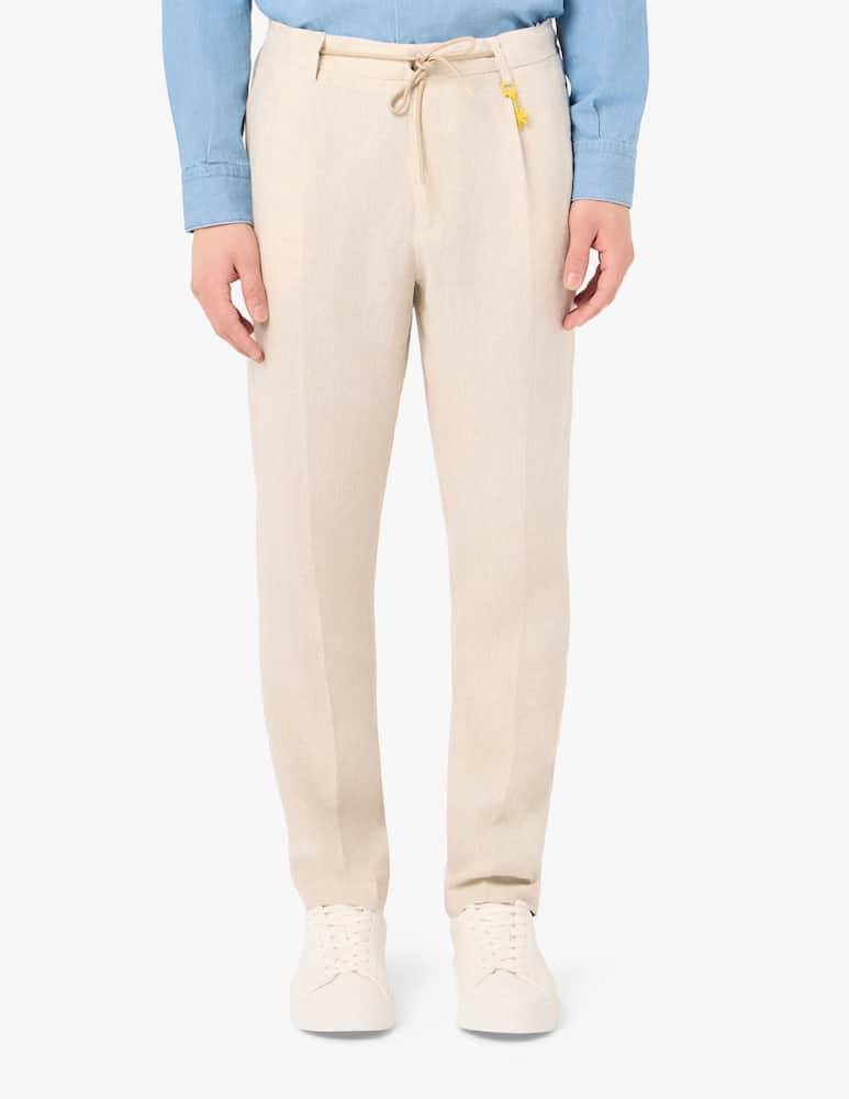 rinascente Manuel Ritz Pantaloni con coulisse una pince in lino Mix&Match