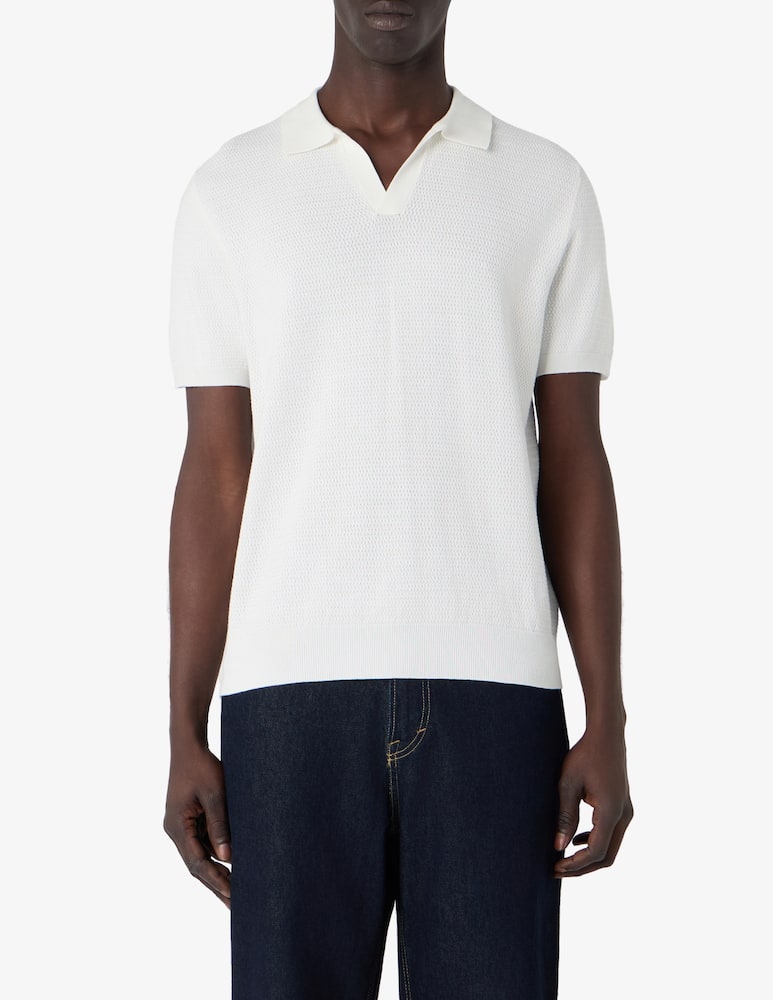 rinascente Manuel Ritz Polo scollo a V in cotone crepe operato