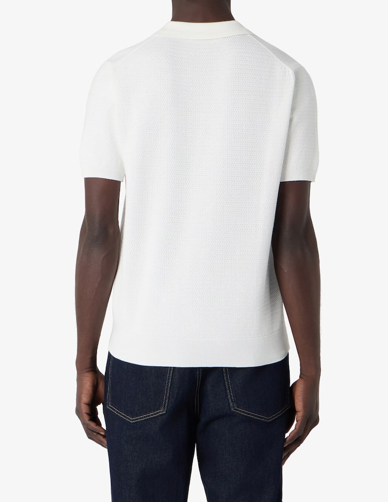 rinascente Manuel Ritz Polo scollo a V in cotone crepe operato