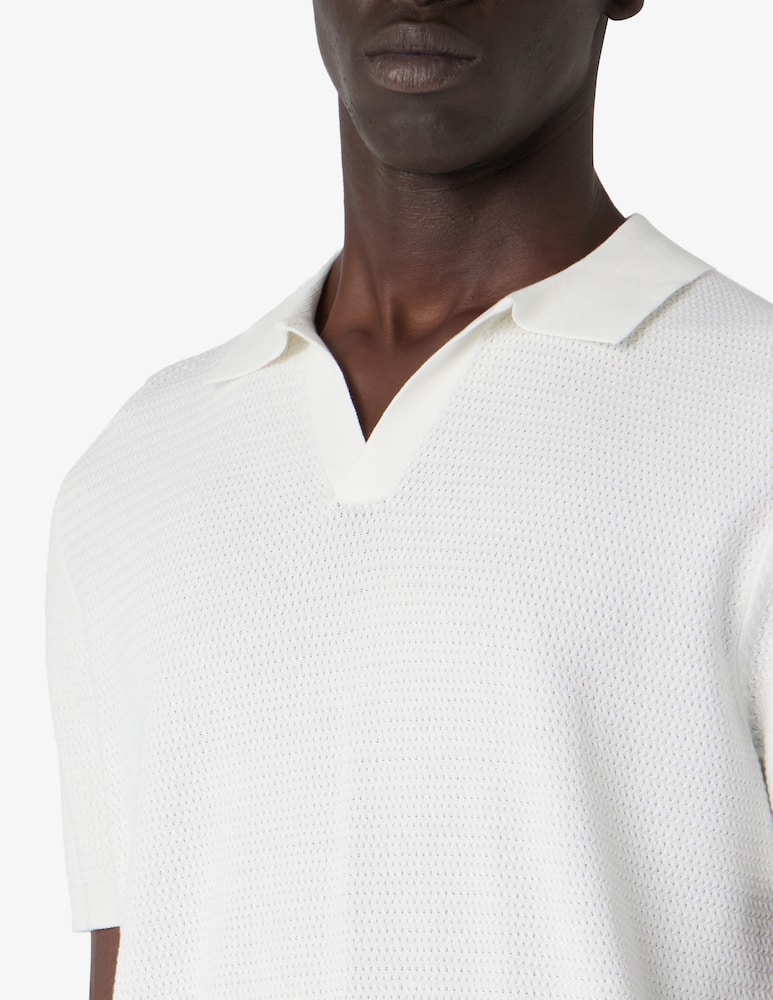 rinascente Manuel Ritz Polo scollo a V in cotone crepe operato