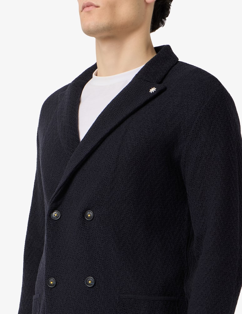 rinascente Manuel Ritz Giacca in maglia doppiopetto in cotone operato spigato