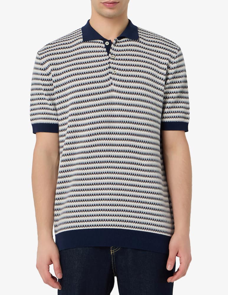 Manuel Ritz Polo jacquard zigzag - immagine 1 Manuel Ritz Polo jacquard zigzag - immagine 1