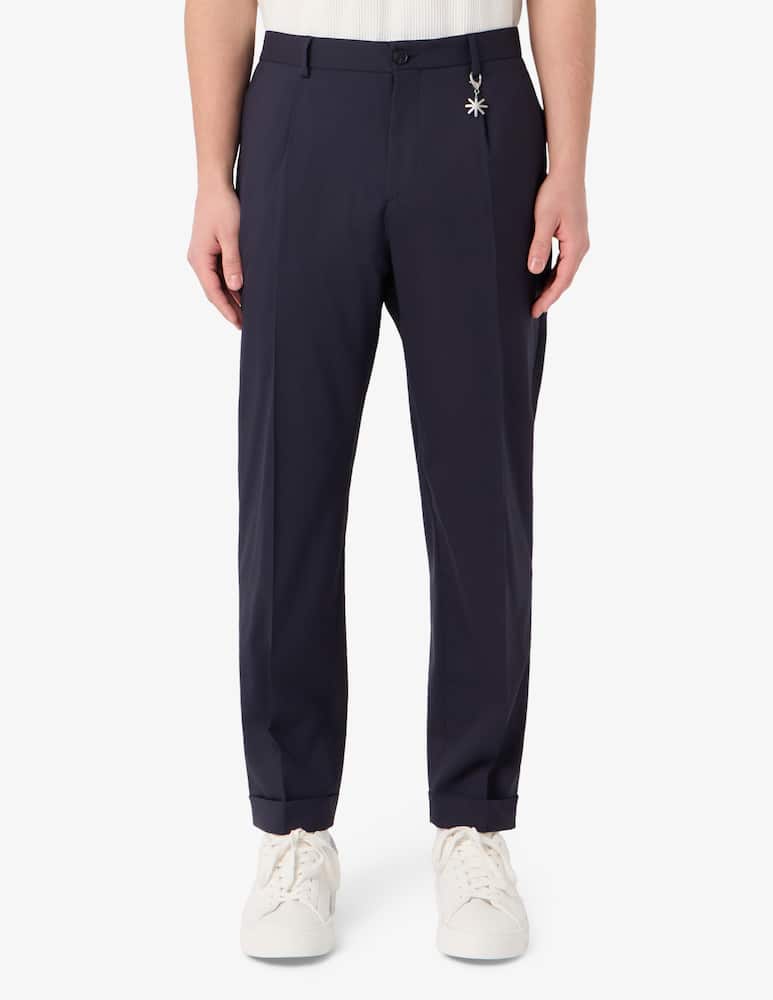 rinascente Manuel Ritz Pantaloni una pince in fresco lana slim fit Mix&Match