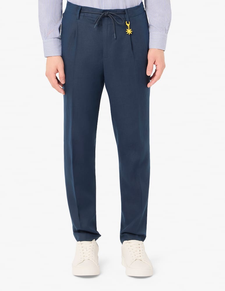 Manuel Ritz Pantalone con coulisse una pince in lino Mix&Match - immagine 1 Manuel Ritz Pantalone con coulisse una pince in lino Mix&Match - immagine 1
