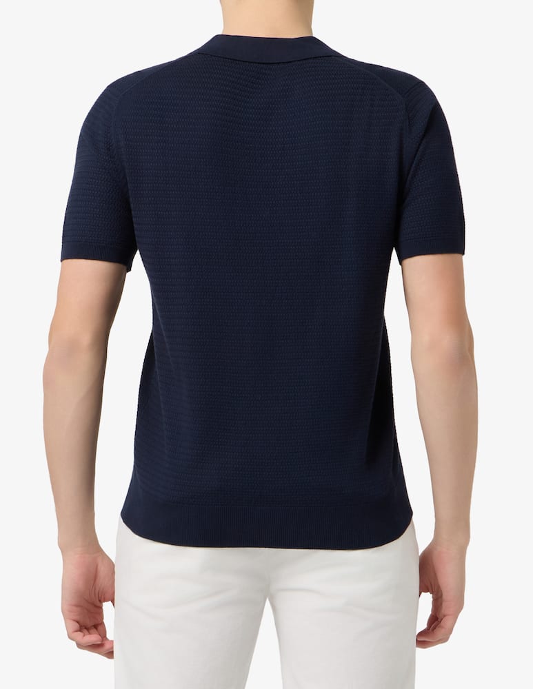 rinascente Manuel Ritz Polo manica corta scollo a v in cotone crepe operato