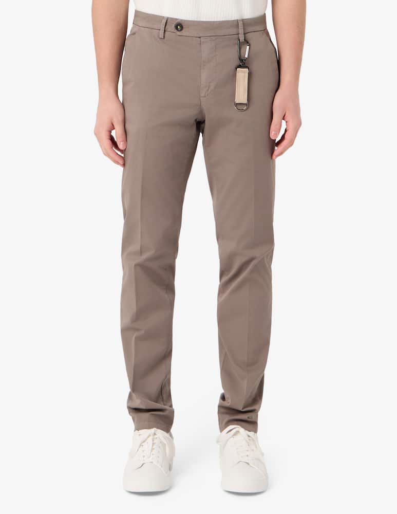 rinascente Manuel Ritz Pantaloni una pince in gabardina tinto capo slim fit