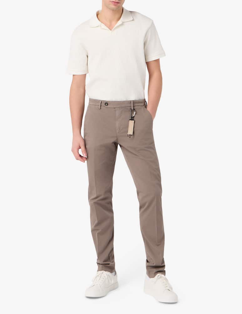 rinascente Manuel Ritz Pantaloni una pince in gabardina tinto capo slim fit