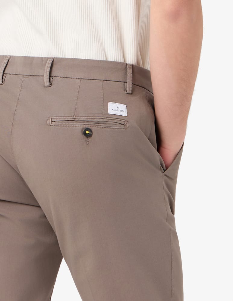 rinascente Manuel Ritz Pantaloni una pince in gabardina tinto capo slim fit