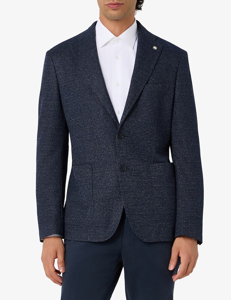 rinascente Manuel Ritz Giacca monopetto sfoderatain jersey di cotone microstrutturata