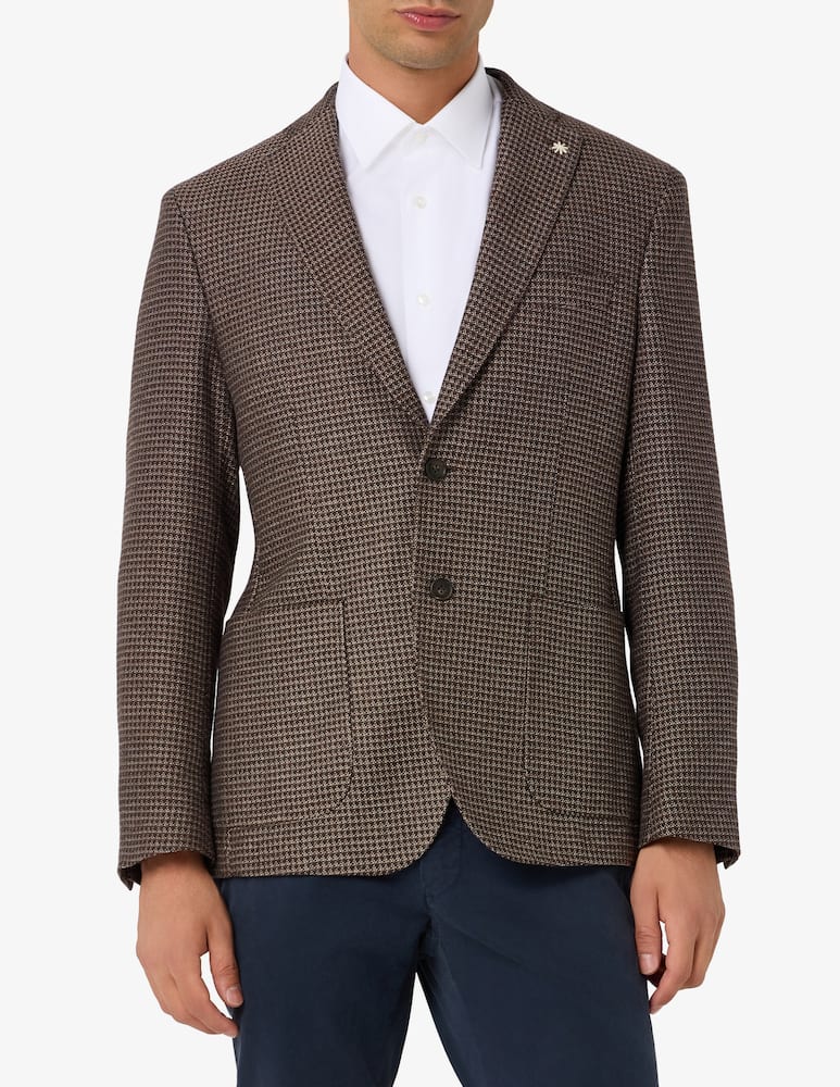 rinascente Manuel Ritz Giacca monopetto semi sfoderata in cotone pied-de-poule Drop8
