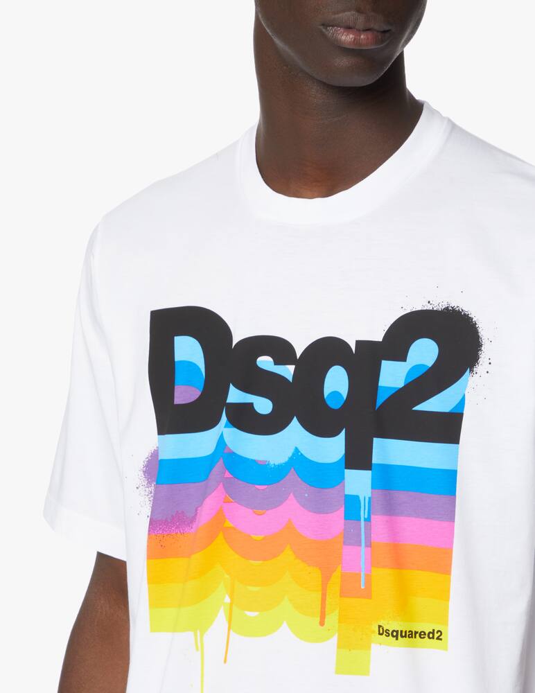 rinascente Dsquared2 Maglietta multicolor dsq2 slouch - bianco