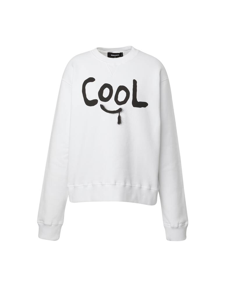 rinascente Dsquared2 Felpa girocollo in cotone Cool - bianco