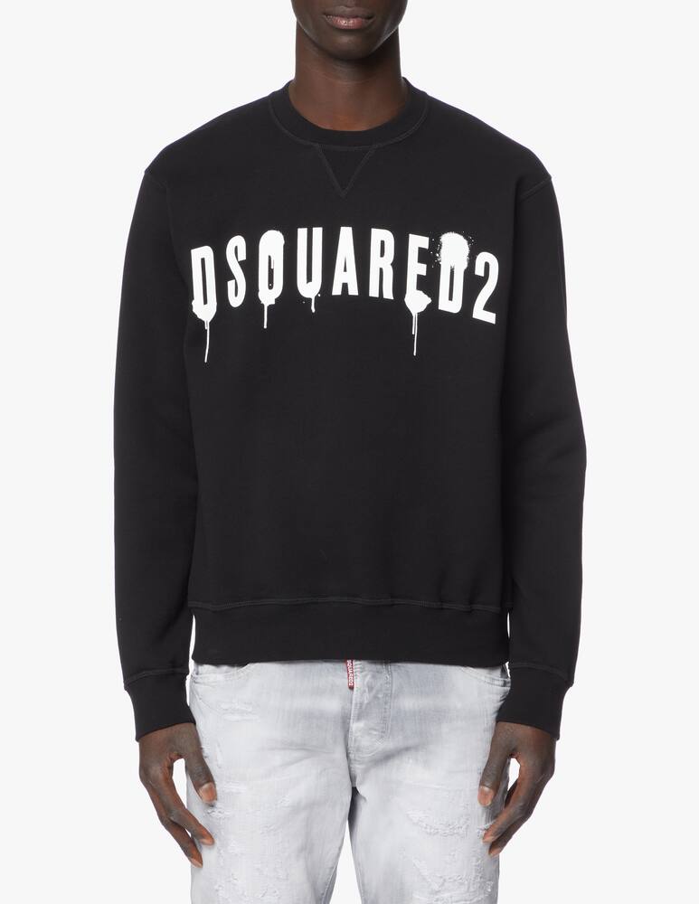 rinascente Dsquared2 Roundneck logo spray cool sweat - black