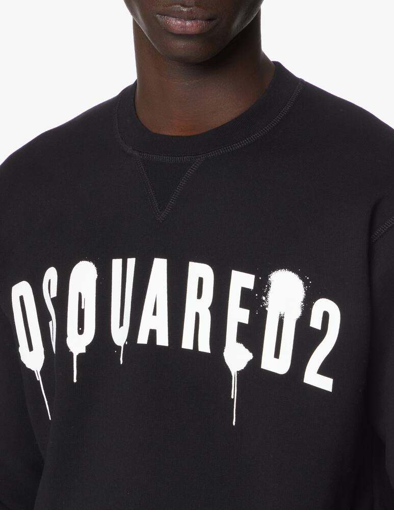 rinascente Dsquared2 Roundneck logo spray cool sweat - black