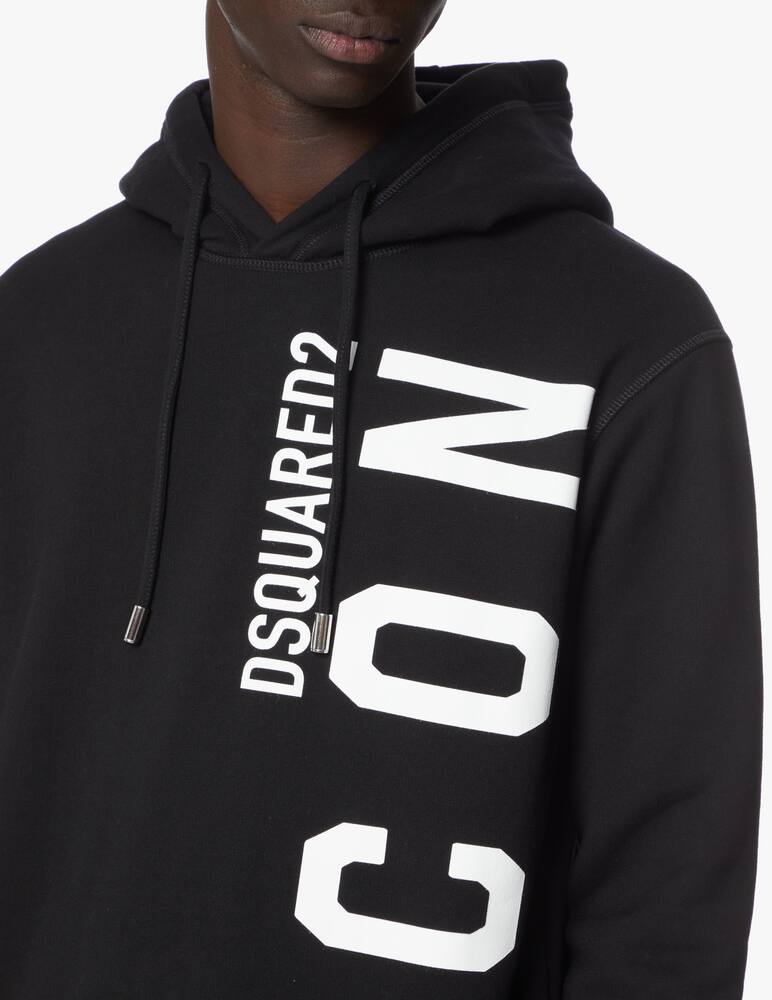 rinascente Dsquared2 Felpa con cappuccio icon logo verticale - nero