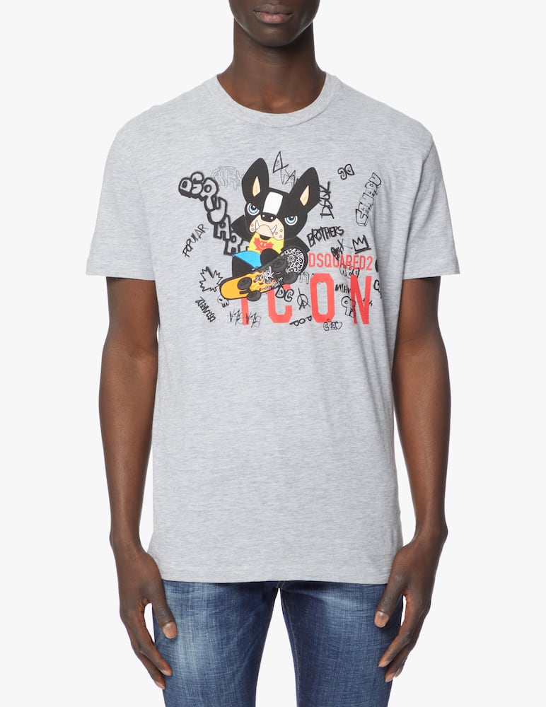 Dsquared2 Icon ciro c t-shirt bulldog print - grey - picture 1 Dsquared2 Icon ciro c t-shirt bulldog print - grey - picture 1