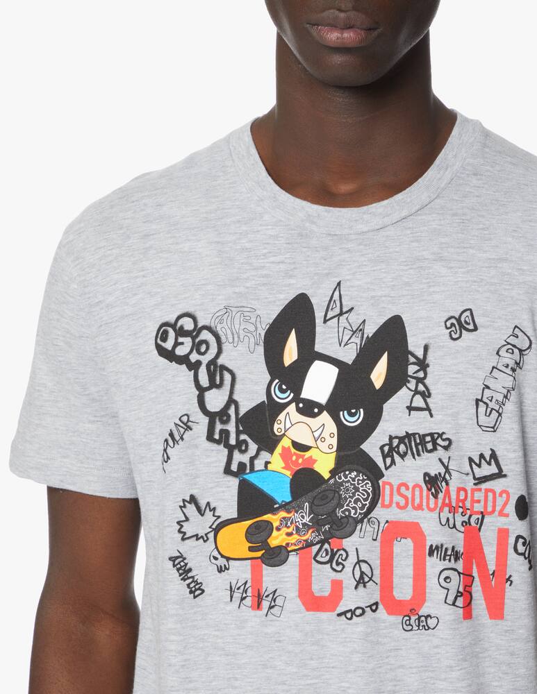 rinascente Dsquared2 Icon ciro c t-shirt bulldog print - grey