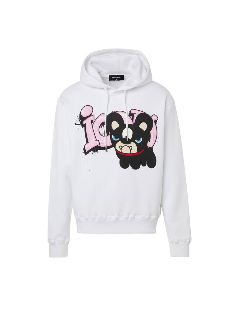 rinascente Dsquared2 Icon hilde c hoodie dog print - white
