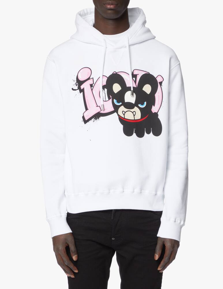 rinascente Dsquared2 Icon hilde c hoodie dog print - white