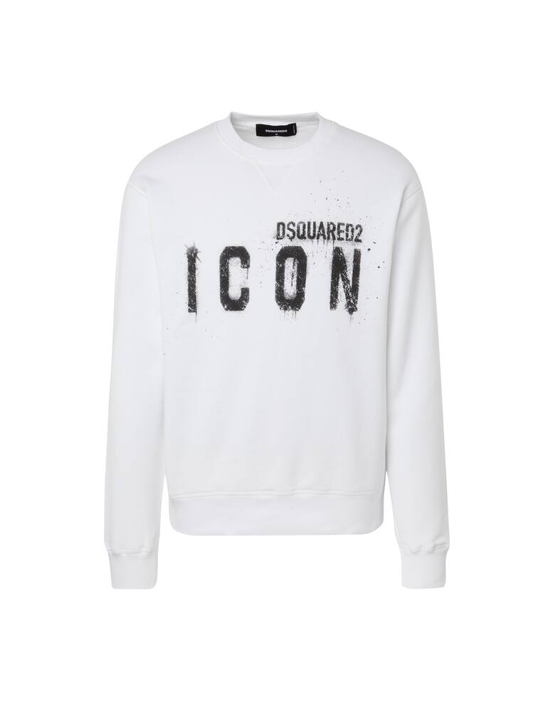 rinascente Dsquared2 Felpa girocollo icon spray - bianco