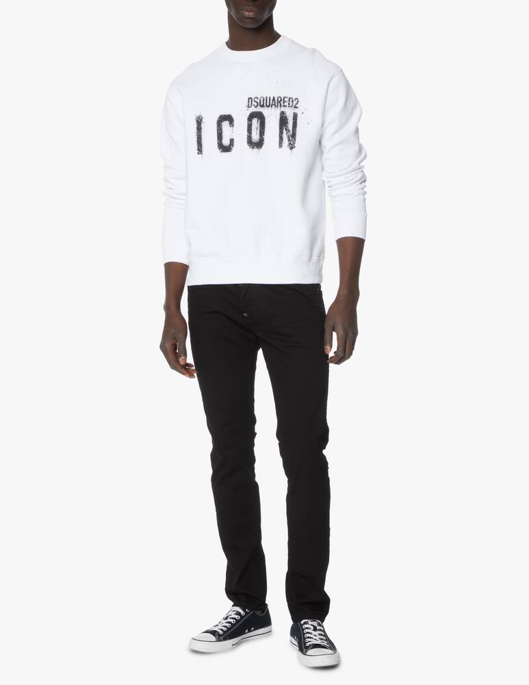rinascente Dsquared2 Felpa girocollo icon spray - bianco