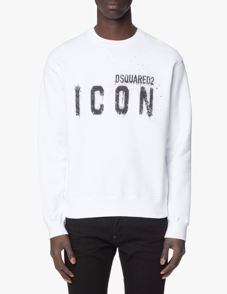 rinascente Dsquared2 Felpa girocollo icon spray - bianco