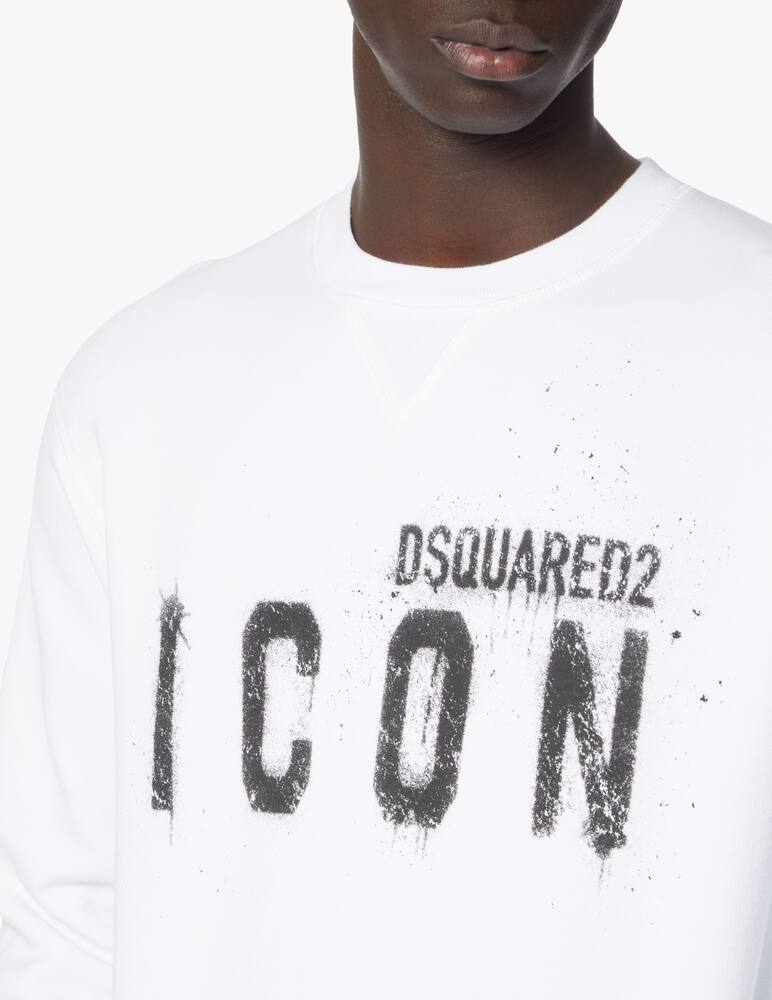 Dsquared2 Felpa girocollo icon spray - bianco - immagine 5 Dsquared2 Felpa girocollo icon spray - bianco - immagine 5