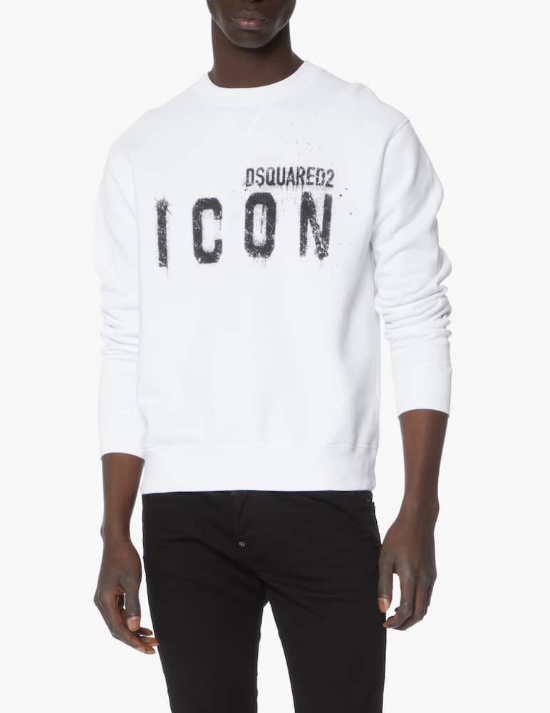 Dsquared2 Felpa girocollo icon spray - bianco - immagine 1 Dsquared2 Felpa girocollo icon spray - bianco - immagine 1