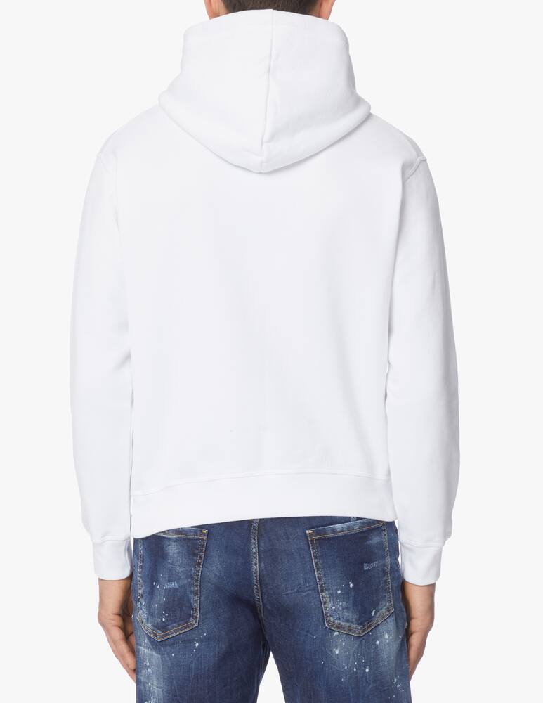 rinascente Dsquared2 Icon hoodie small logo - white
