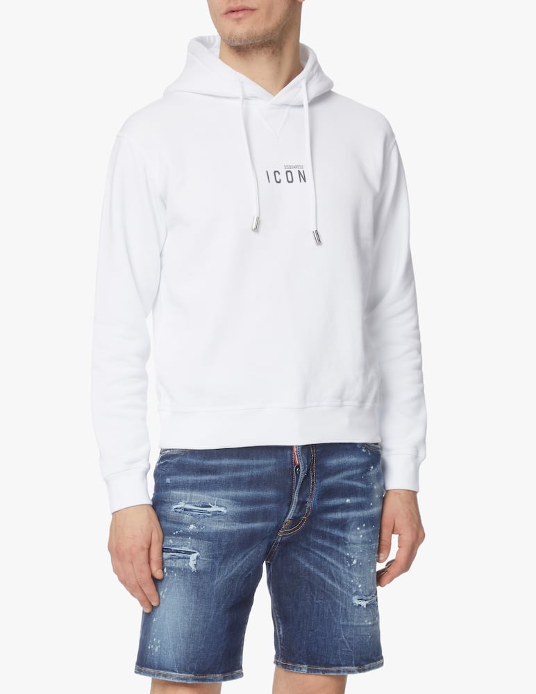 rinascente Dsquared2 Icon hoodie small logo - white