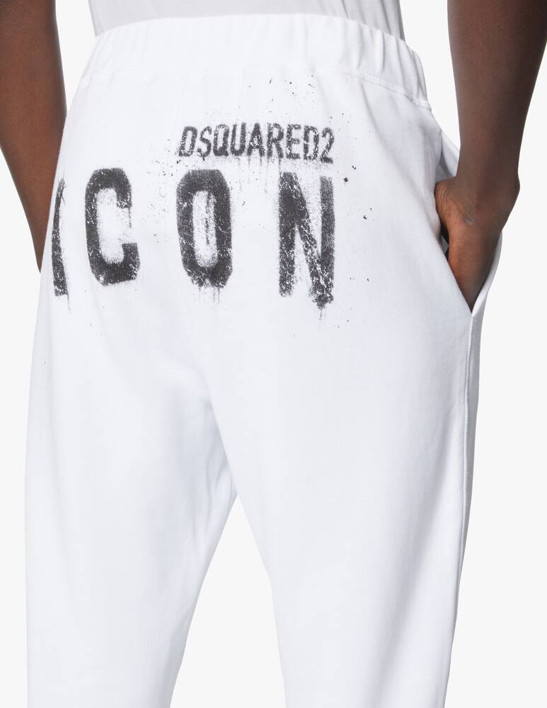 rinascente Dsquared2 Pantaloni jogger icon spray logo retro - bianco