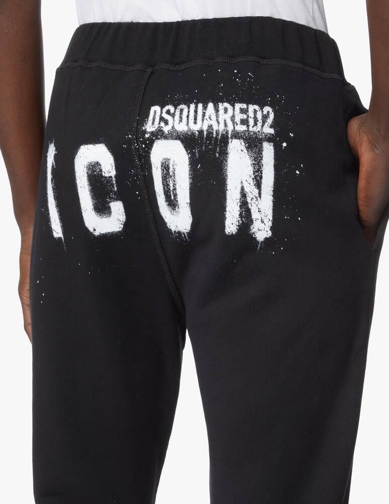Dsquared2 Pantaloni jogger icon spray logo retro - nero - immagine 4 Dsquared2 Pantaloni jogger icon spray logo retro - nero - immagine 4