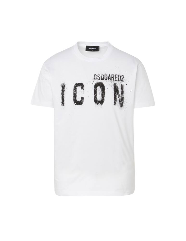 rinascente Dsquared2 Maglietta logo grande icon spray - bianco