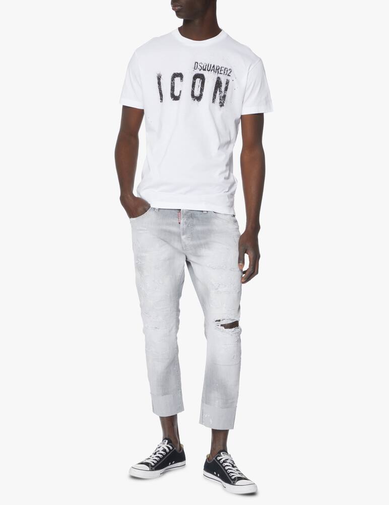 rinascente Dsquared2 Maglietta logo grande icon spray - bianco